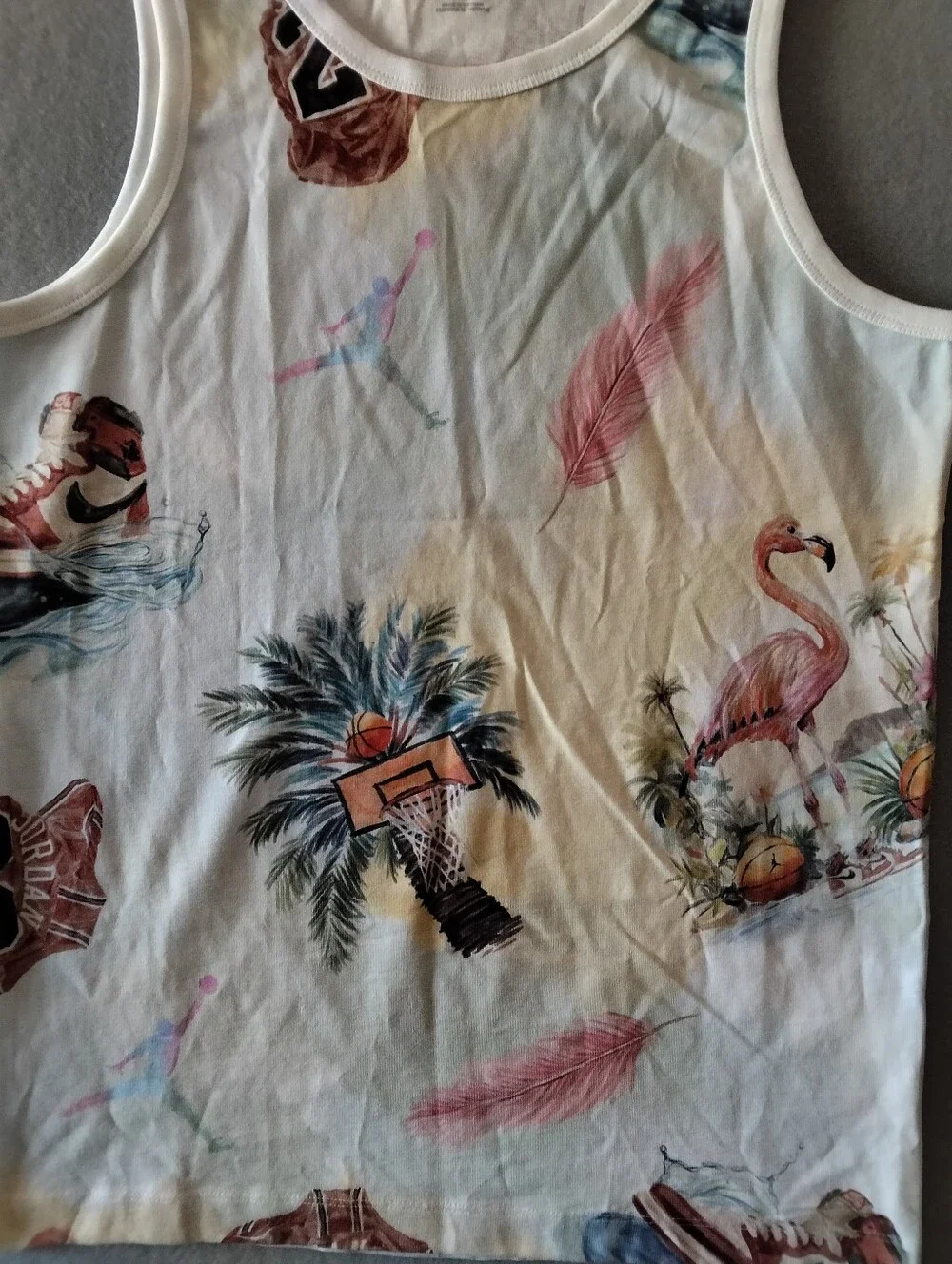 Jordan Jumpman Men's Graphic Tank Top White Multicolor Size Small HJ2403-100 NWT